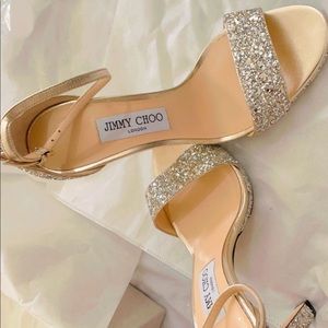 Brand New, Never worn Jimmy Choo champagne misty 120.